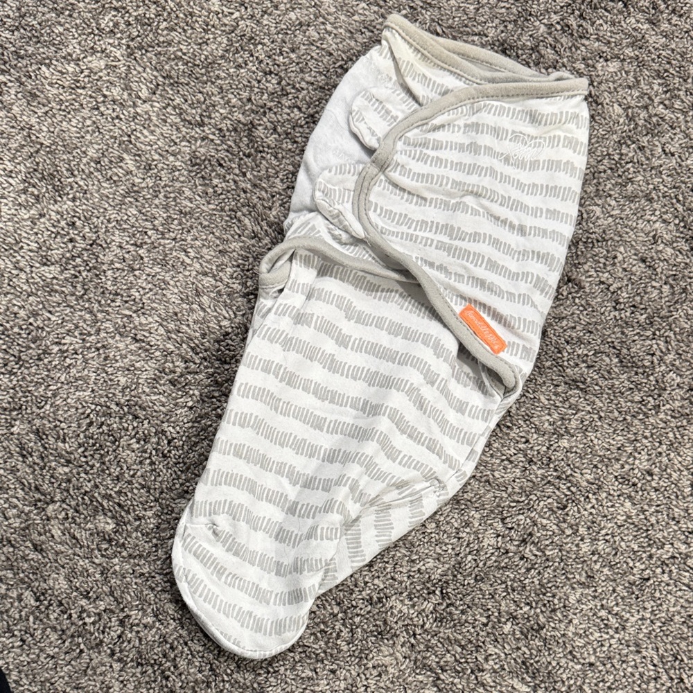 SwaddleMe Gray and White Striped Baby Swaddle